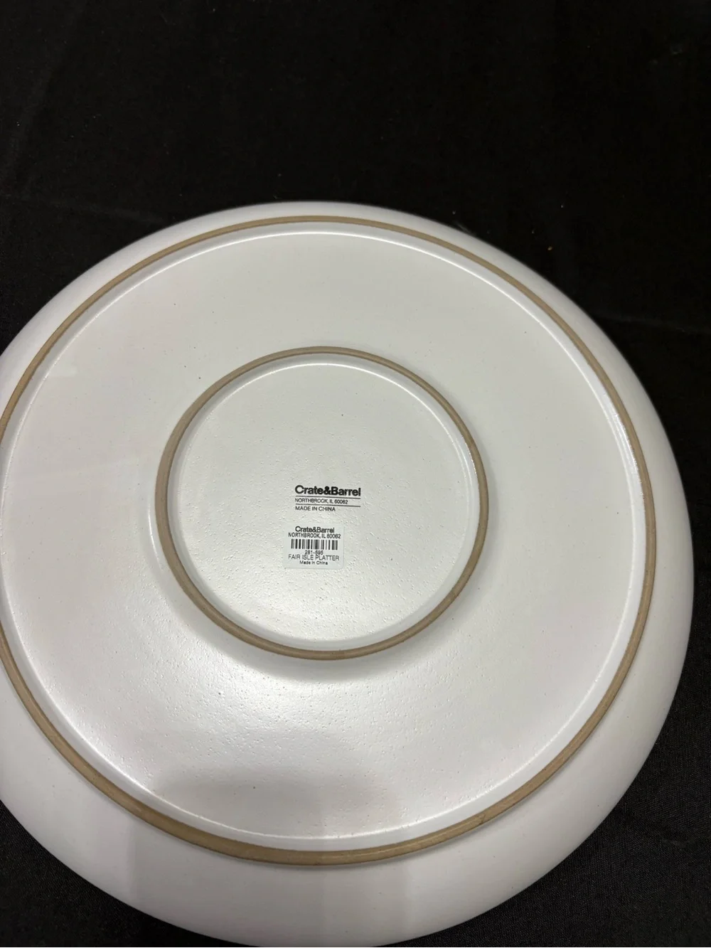 Crate&Barrel White Fair Isle Platter